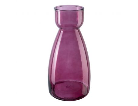 Стъклена ваза, цвят лилаво