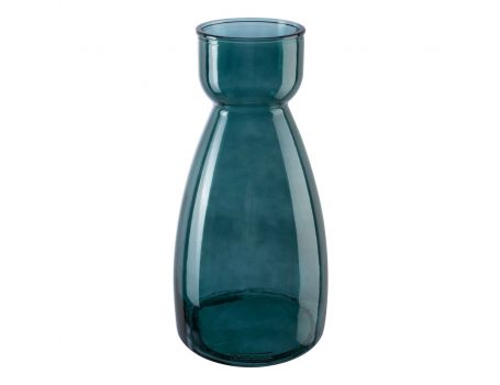 Стъклена ваза, цвят синьо