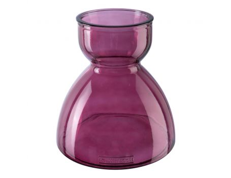 Стъклена ваза, цвят лилаво