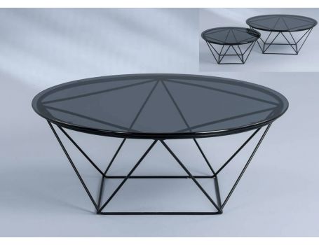 Холна маса със стъкло - диаметър 90 см