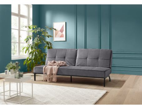 Стилен разтегателен диван - тъмно сиво