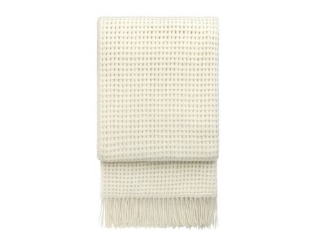 Стилно одеяло от вълна алпака - цвят бяло