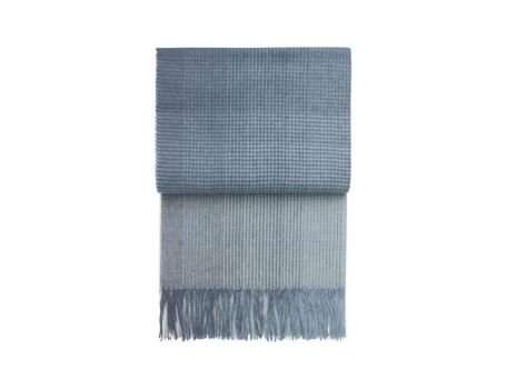 Модерно одеяло от вълна алпака - синьо