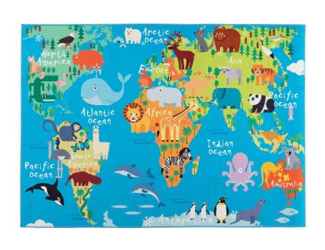 Детски килим, мотив "карта на света"
