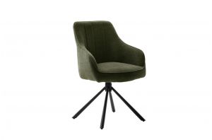 Стол с подлакътници, цвят маслинено зелено