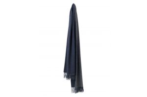 Елегантен шал от вълна алпака - цвят тъмносиньо/сиво