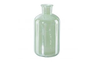 Стъклена ваза, цвят светлозелено