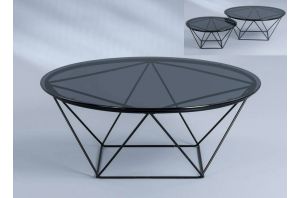 Холна маса със стъкло - диаметър 90 см