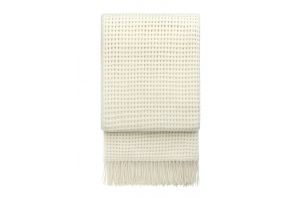 Стилно одеяло от вълна алпака - цвят бяло
