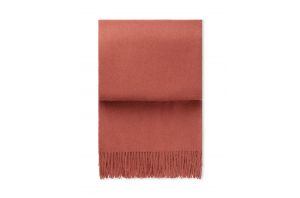Стилно одеяло от вълна алпака - цвят rusty red