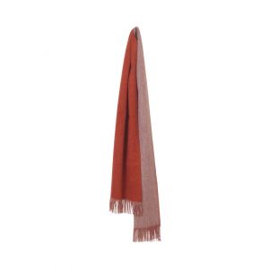 Елегантен шал от вълна алпака - цвят червено/светлосиво