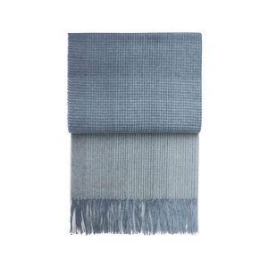 Модерно одеяло от вълна алпака - синьо